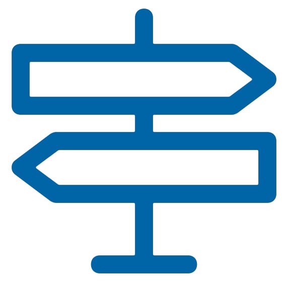 simple line drawing of a directional sign